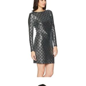 MICHAEL Michael Kors Metallic Long Sleeve Dress
